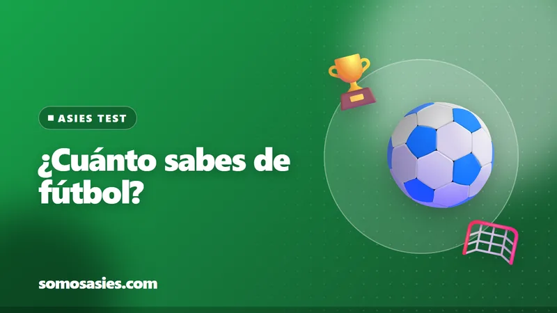 Ilustración de un balón de fútbol, un trofeo y una portería