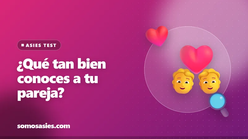 Ilustración de una pareja, un corazón y una lupa